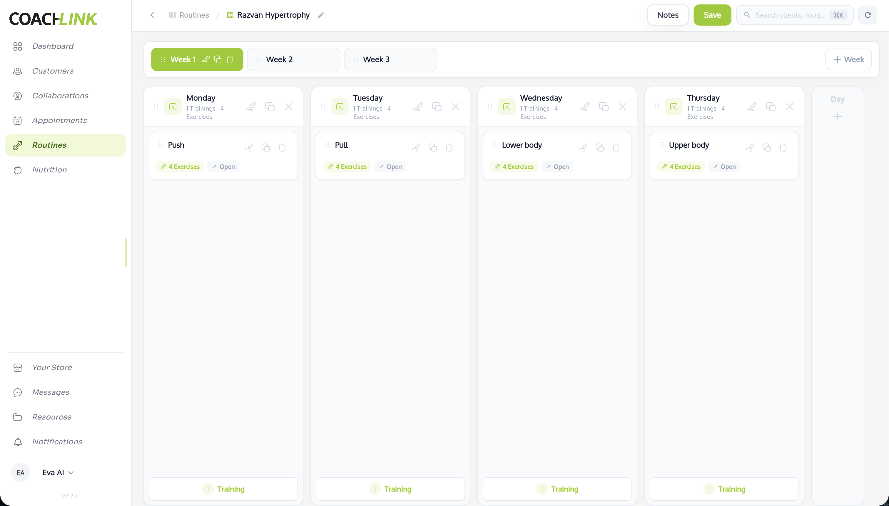 Routine screen 1